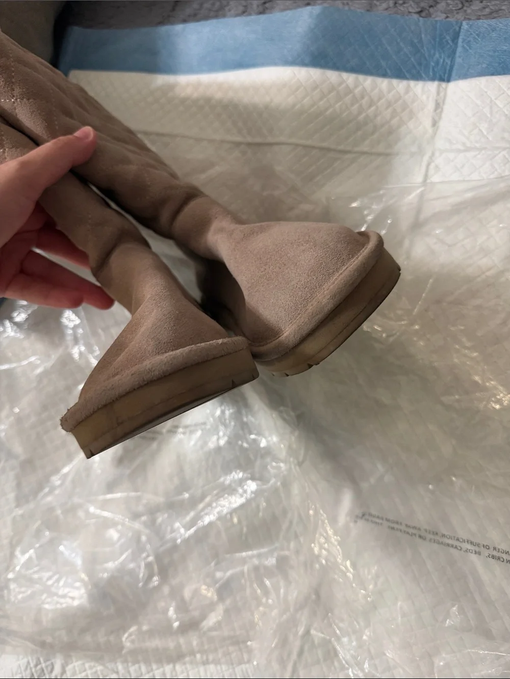 Michael kors Quilted Shearling-Lined Women's Tall Boots - Taupe